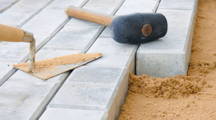 Builders sand on construction site