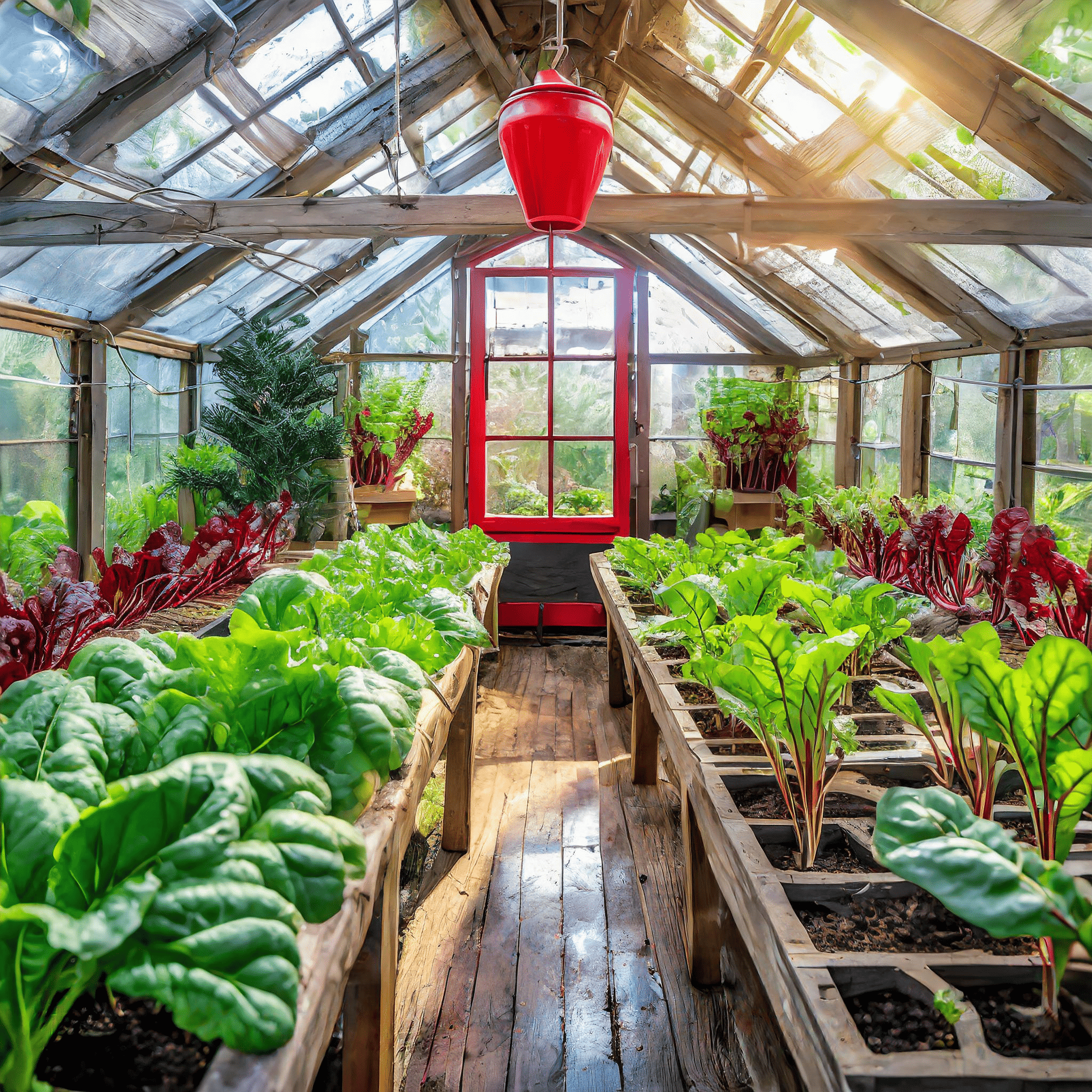 greenhouse growing chard