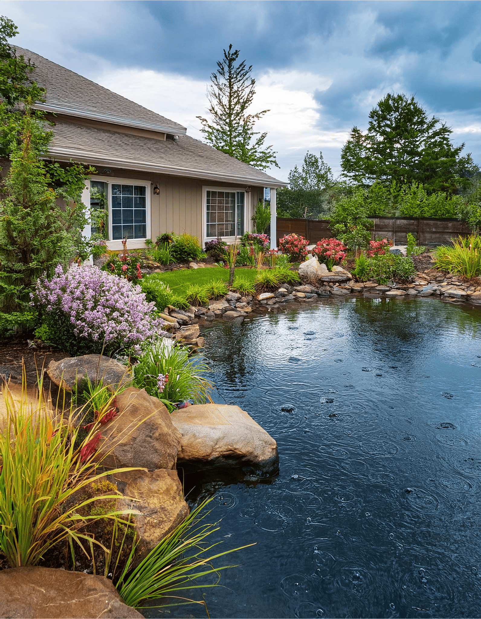 Pond rock garden 1