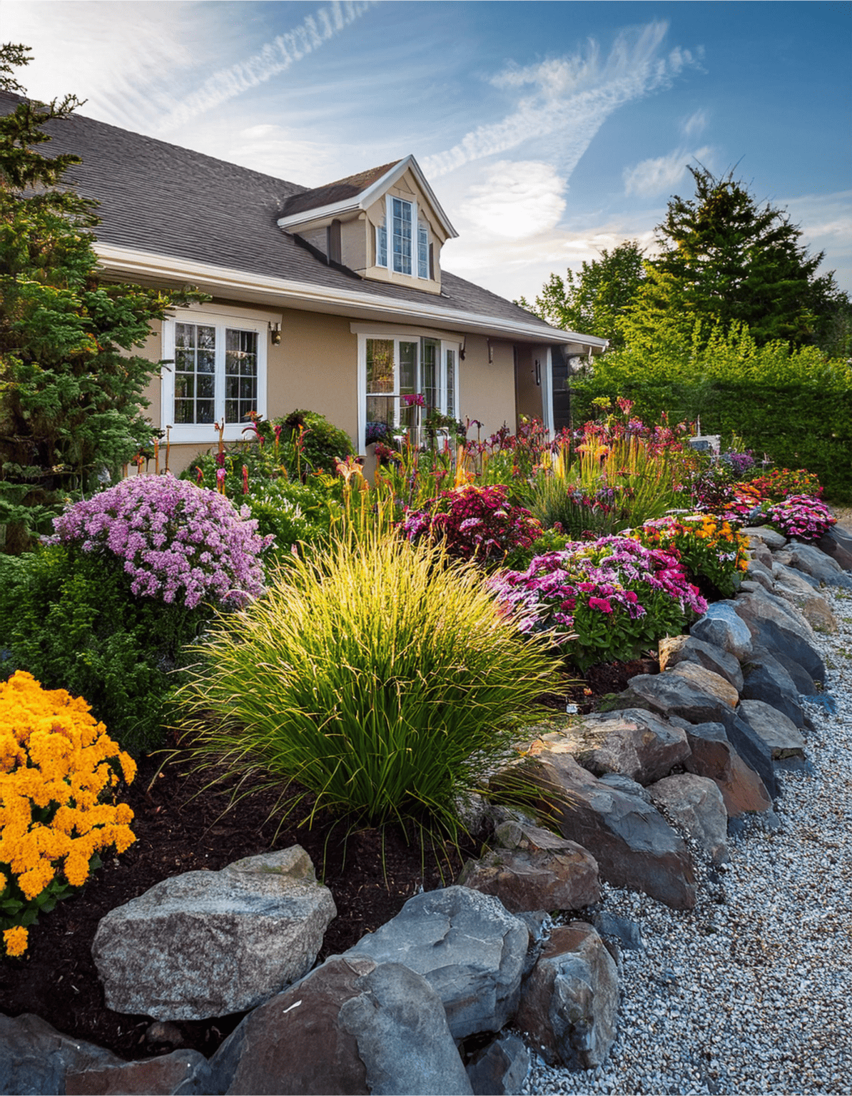 17 Creative Front Yard Landscaping Ideas with Rocks | Bigger Garden
