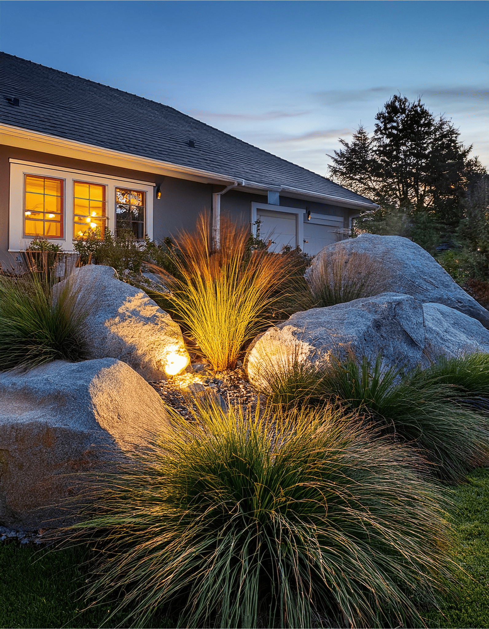 Rockgarden with lighting