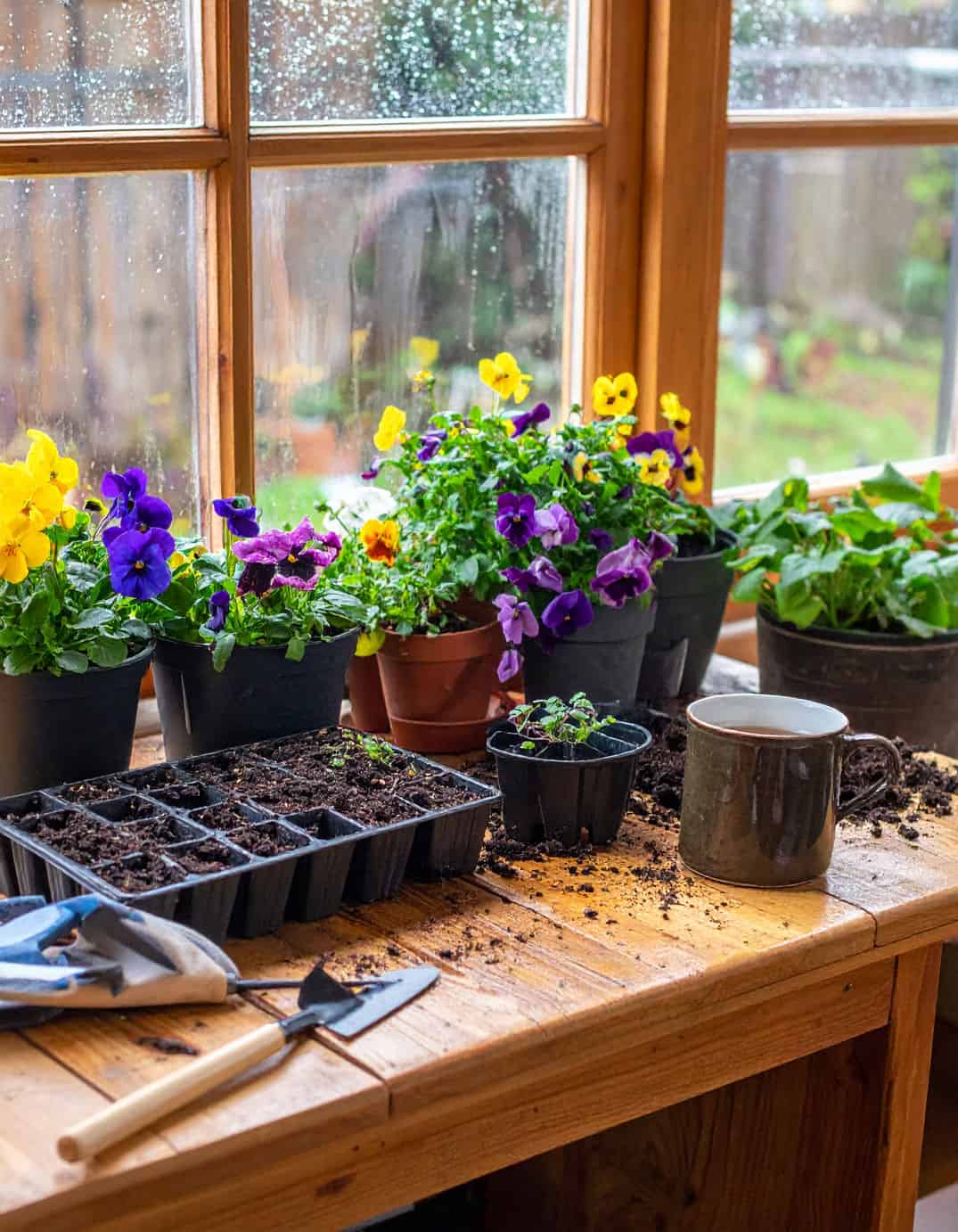Rainy window potting station