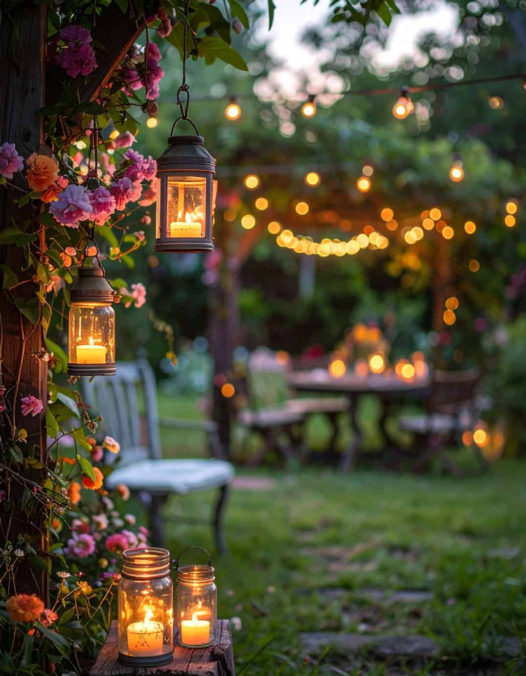 Shabby Chic garden lanterns