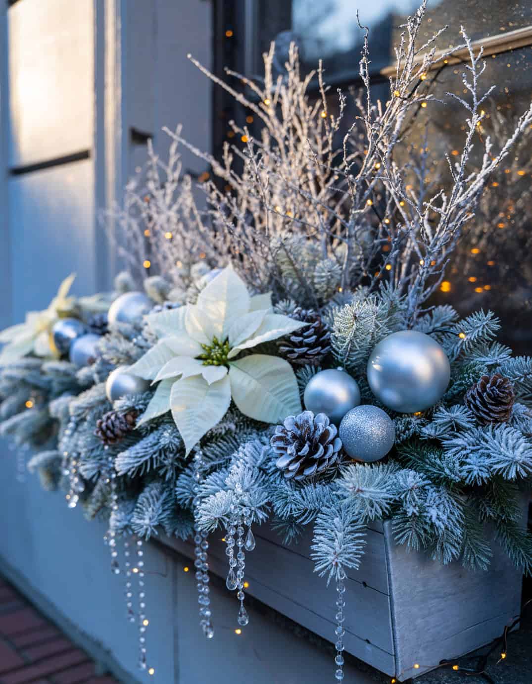 2 christmas windowbox planter