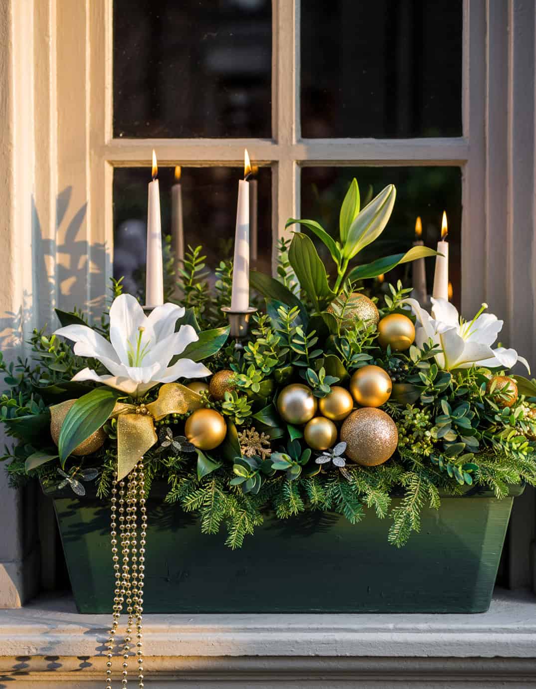 5 christmas windowbox planter