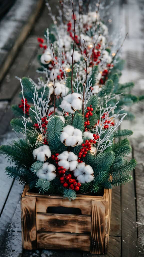 5 rustic christmas planter