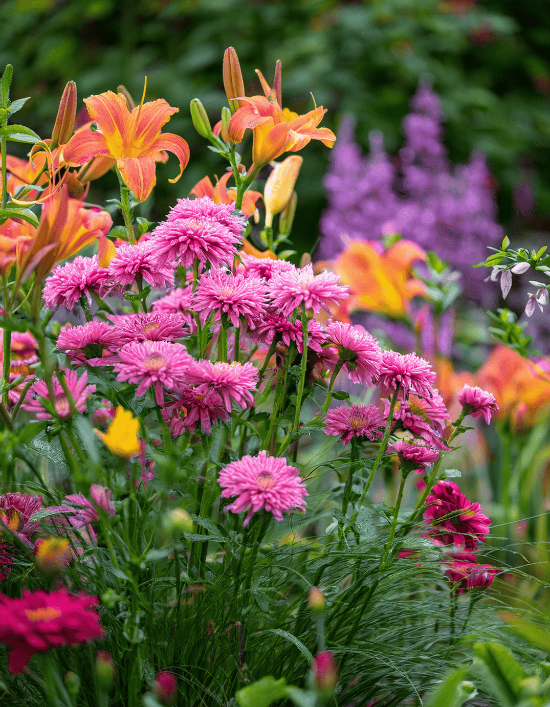 Asters and day lilly