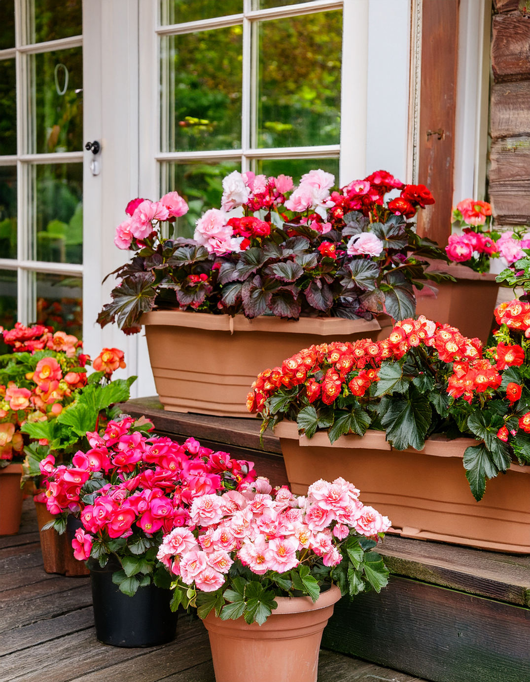 porch planter begonias